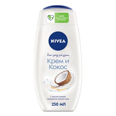 Гель для душа NIVEA 250мл Гель-уход Крем кокос