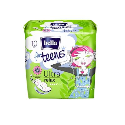 Прокладки впитывающие BELLA For Teens 10шт Relax супертонкие с крылышками, толщина 2мм для подростков