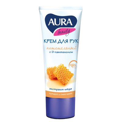 Крем для рук AURA BEAUTY 75мл Питательный с D-пантенолом и экстрактом меда
