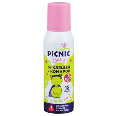 Средство от летающих PICNIC Baby 125смЗ аэрозоль от клещей и комаров*12
