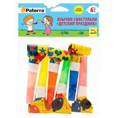 Товары для праздника PATERRA 6шт Язычки-свистульки Детский праздник