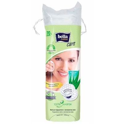 Ватные диски BELLA Cotton Сare 70шт круглые с экстрактом алоэ