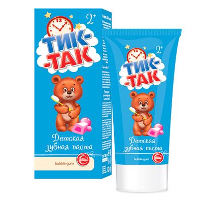 Зубная паста ТИК-ТАК 62г Bubble gum 2+