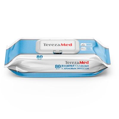 Влажные салфетки TEREZAMED 80шт с кремовым эффектом