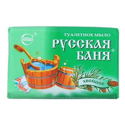 СВОБОДА 100г Мыло туалетное Русская баня Хвойное для нормальной и жирной кожи*36