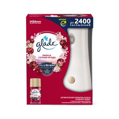 Освежитель воздуха GLADE Automatic 269мл Пион и сочные ягоды основ блок