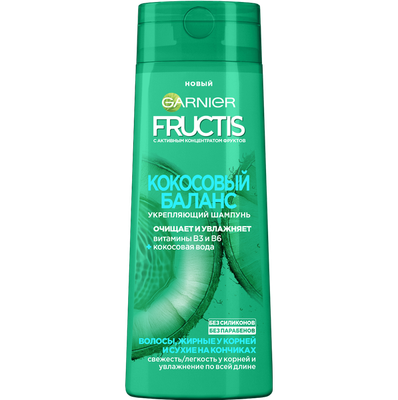Шампунь для волос GARNIER Fructis 400мл Кокосовый баланс