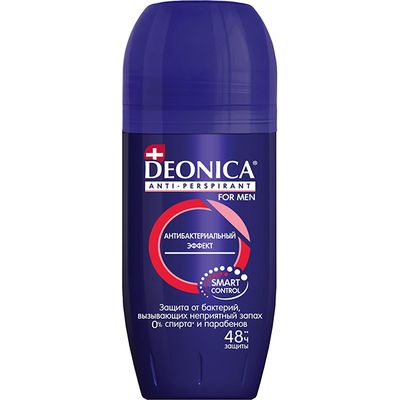 Дезодорант для тела DEONICA FOR MEN 50мл Антиперспирант Антибактериальный эффект ролик