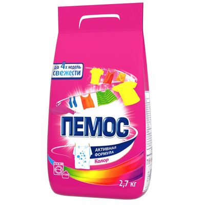 Порошок для стирки ПЕМОС 2700г Активная формула Колор