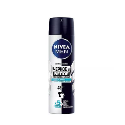 Дезодорант для тела NIVEA NIVEA MEN150мл Fresh Невидимая защита для черного и белого антибактериальный эффект*6