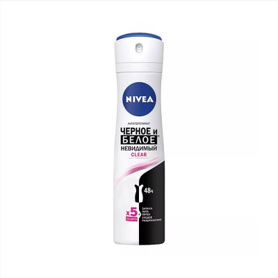 Дезодорант для тела NIVEA 150мл спрей Невидимая защита для черного и белого(clear)*6