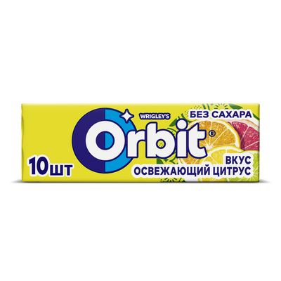 Жевательная резинка Orbit Освежающий цитрус без сахара, 13,6 г