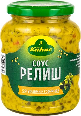 KUHNE Соус Релиш с ОГУРЦАМИ и ГОРЧИЦЕЙ 350гр.*6 с/б