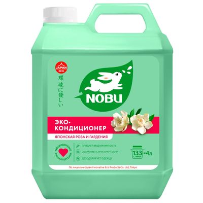 Nobu 4000мл Кондиционер для белья экологичный Японская роза и гардения