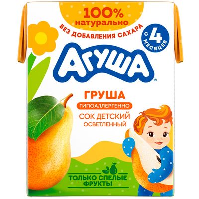 Сок осветленный Агуша Груша, 200мл