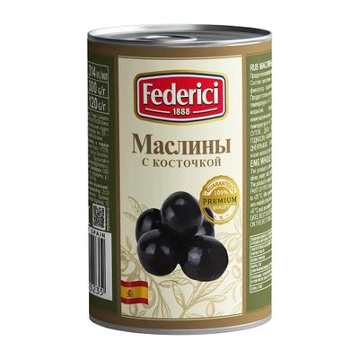FEDERICI Маслины с/к 300гр.*12 ж/б