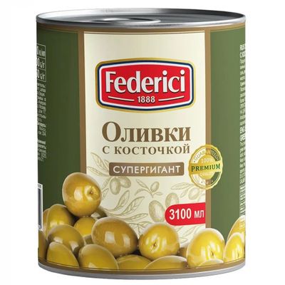 FEDERICI Оливки Супергигант с/к 3кг.*6