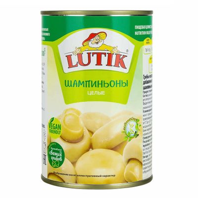 LUTIK Шампиньоны целые 425мл.*12 ж/б