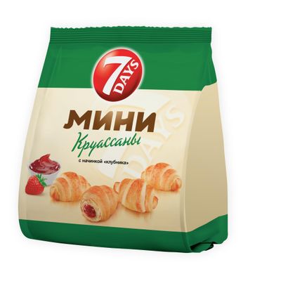 Мини круассаны 7 DAYS c начинкой "клубника" 265гр