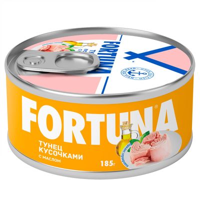 Тунец FORTUNA Кусочками в масле 185гр.*24 ключ