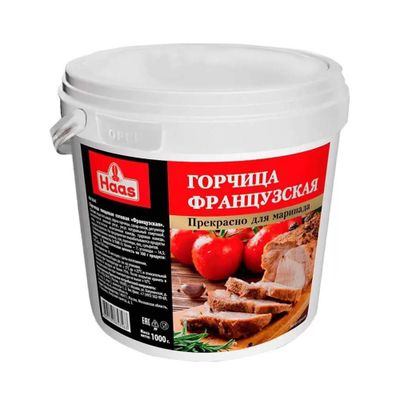 HAAS Горчица Французская 1000гр.*6 ведро