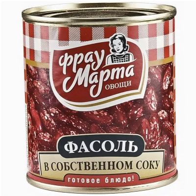 Фасоль Фрау Марта красная в собственном соку 310 г 1/15