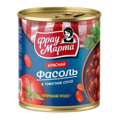 Фасоль Фрау Марта красная в томатном соусе 310 г 1/15