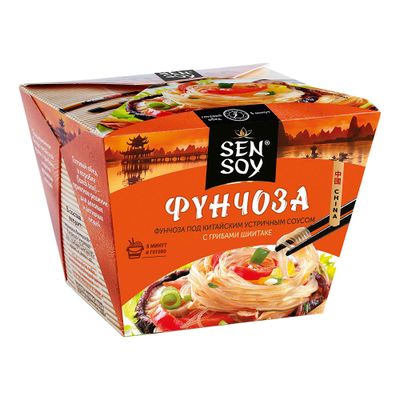 СЭНСОЙ (БП) Вермишель Фунчоза под Китайским с устричным соусом и грибами 125гр.*12