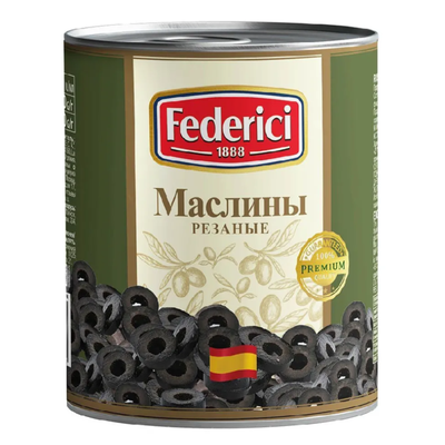 FEDERICI Маслины резаные 3кг.*6