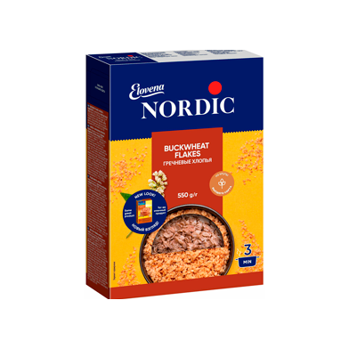 Nordic Хлопья гречневые 550гр.*12