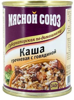 Мясной союз Каша гречневая с говядиной 340гр*20