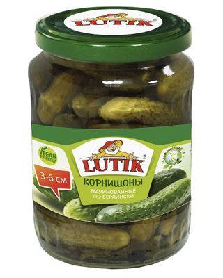 LUTIK Корнишоны мар. по-Берлински 370мл. *12 с/б