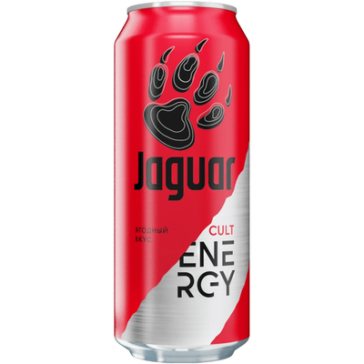 Энергетический напиток JAGUAR CULT б/алк.тон.энер.ж/б 12*0.45л