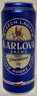 Пиво Карлова Крчма Премиум светлое, пастер.,фильтр. 4,8% ж/б 0,5л*24 Сербия