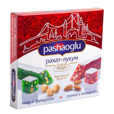 Рахат-Лукум "Pashaoglu" гранат с миндалем и киви с фундуком 300 г