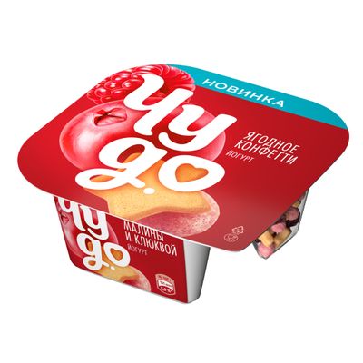 Йогурт Чудо Ягодное конфетти малина-клюква 4% 105г