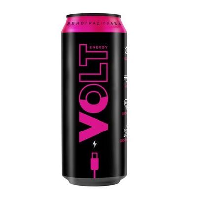 Энергетический Напиток VOLT ENERGY газ. б/а со вкусом винограда и гуавы ж/б 0,45*24