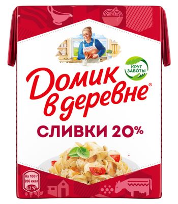 Сливки Домик в Деревне стер. 20% 200г 