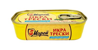 Икра трески 5 Морей атлантической пробойная, 120г