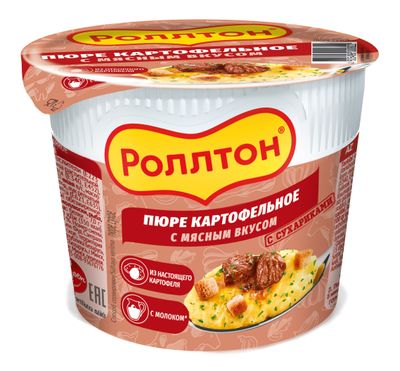 Пюре картофельное Роллтон с мясным вкусом 40г (24)