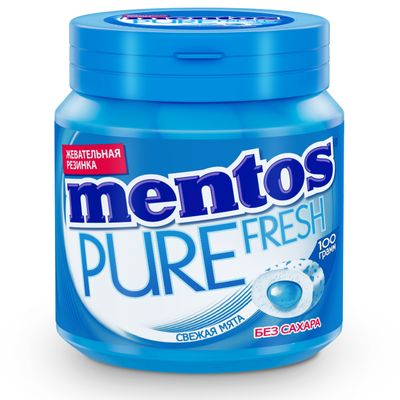 Жевательная резинка Mentos Pure Fresh Свежая мята, 100г