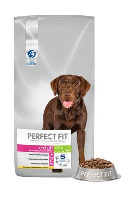 Сухой корм PERFECT FIT для собак средних и крупных пород старше года, с курицей, 14,5кг