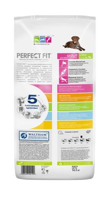 Сухой корм PERFECT FIT для собак средних и крупных пород старше года, с курицей, 14,5кг