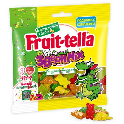 Мармелад жевательный Fruittella Звери MIX,  150г