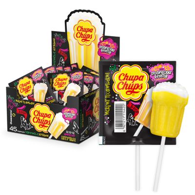 Карамель Chupa Chups B-Pop Тропические фрукты, 15г, 45шт