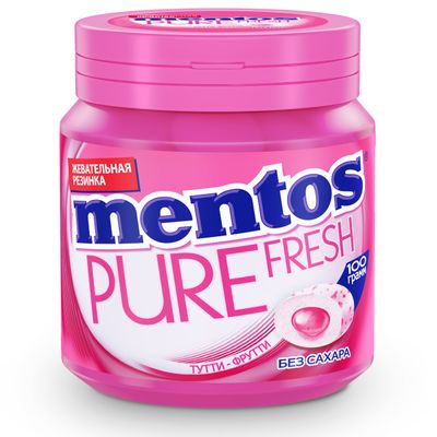 Жевательная резинка Mentos Pure Fresh Тутти-Фрутти, банка, 100г