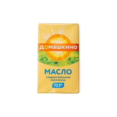 Масло Село Домашкино сладкосливочное несолёное 72,5% фольга 180 г