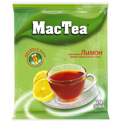 Напиток чайный растворимый МасТеа с ароматом Лимона м/уп 20х50х16г