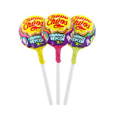 Карамель Chupa Chups XXL Плейлист вкусов, 29г, банка 60шт