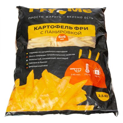Картофель фри Fry Me Expert FMS6 с панировкой 6х6 мм 2,5 кг (36)